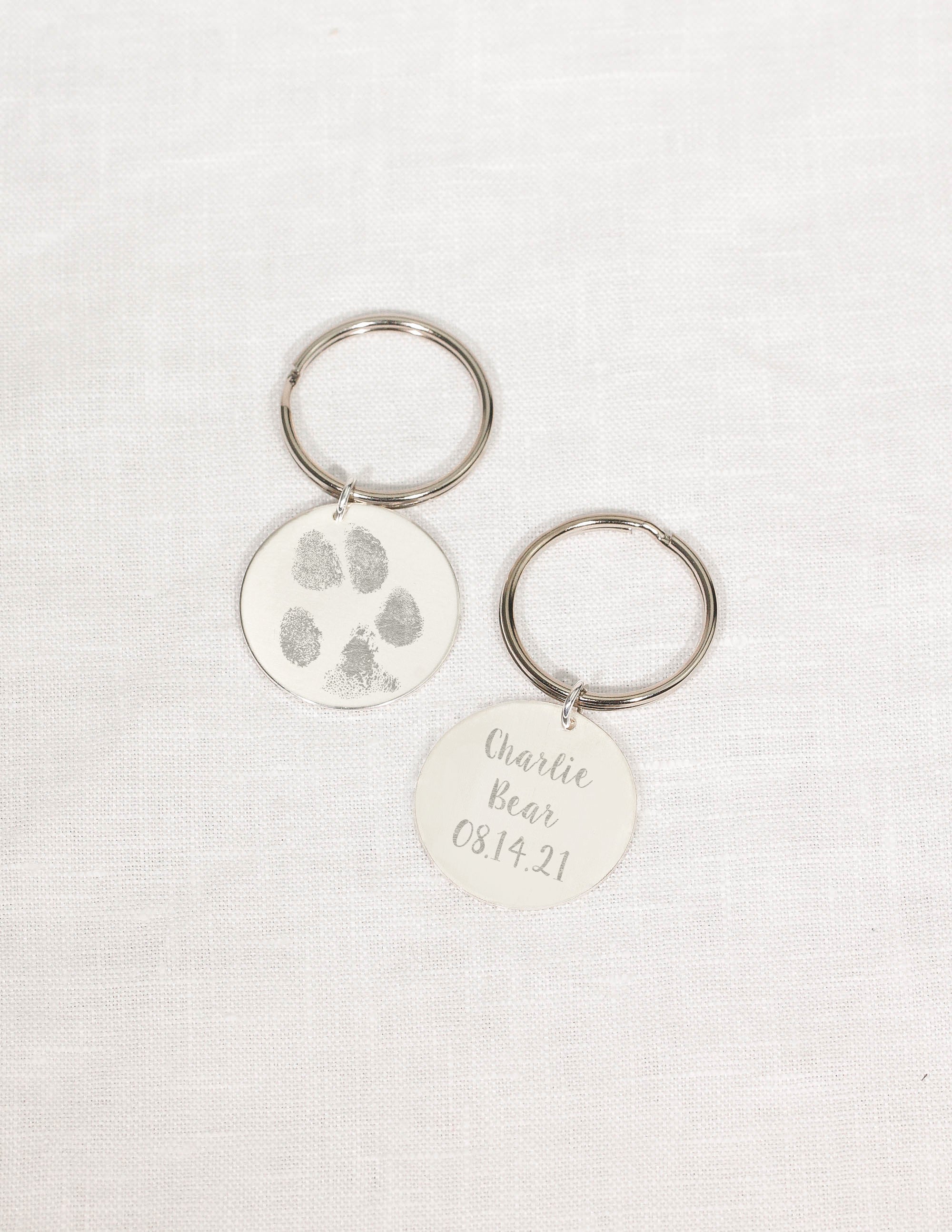 Precious Metal Prints Custom Silver Pet Nose Key Ring