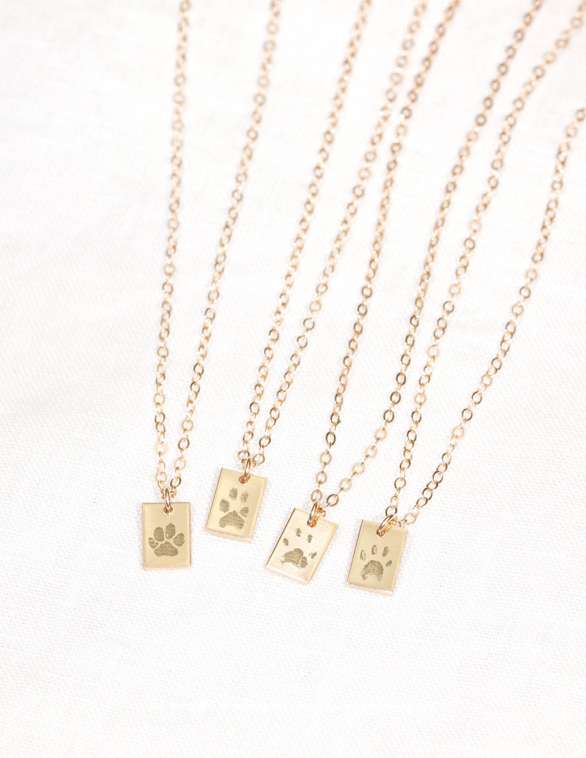 Paw Print Tag Necklace 6x9.5mm Small Tag My Millie Jewelry