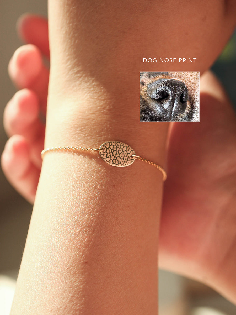 Dog Nose Print Bracelet: Pet Memorial Jewelry.