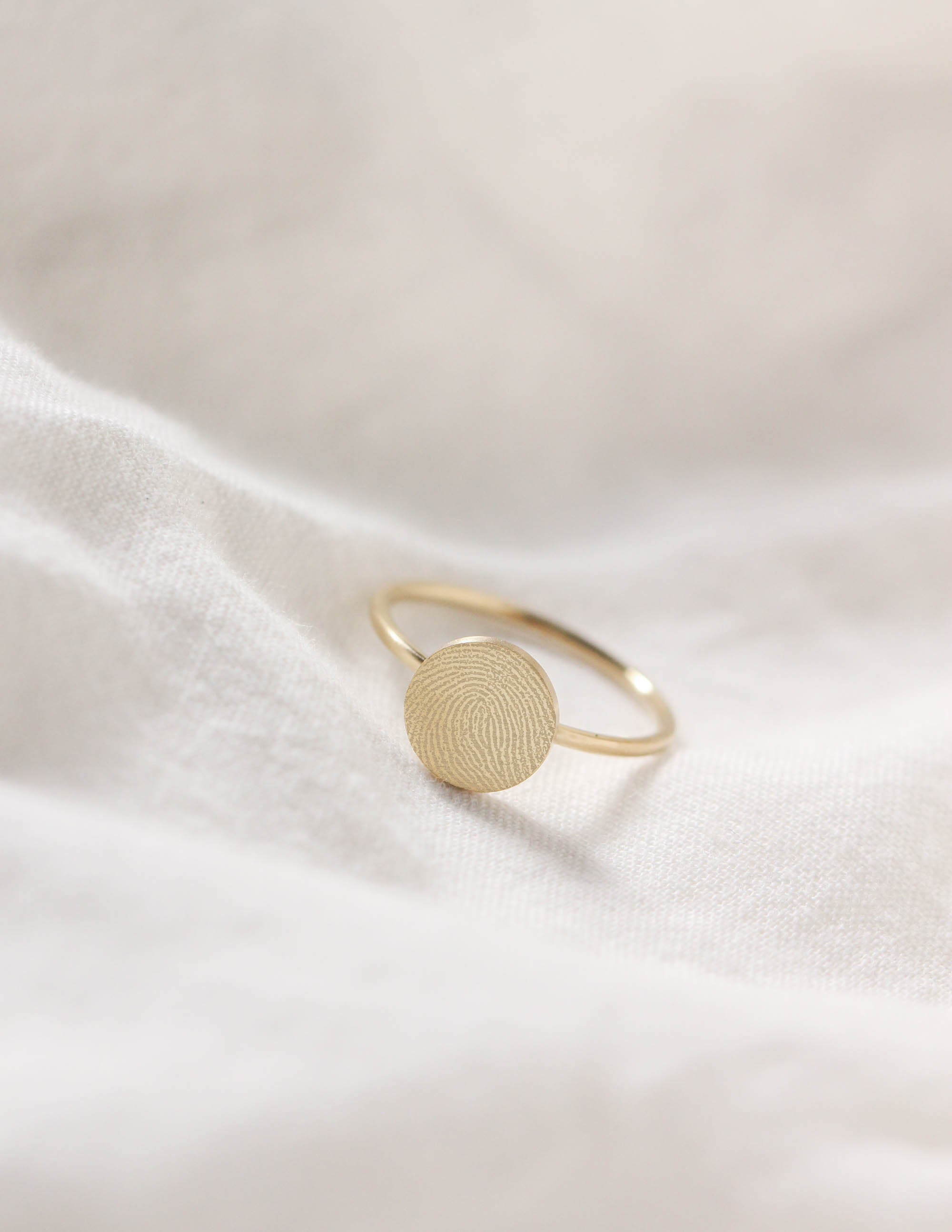 Custom Engraved Fingerprint Ring • Disc Ring – My Millie Jewelry