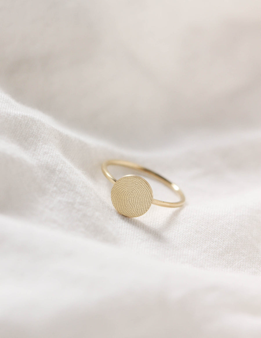 Custom Engraved Fingerprint Ring • Disc Ring