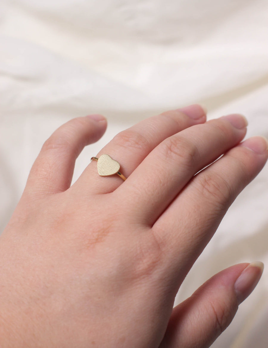 Actual Fingerprint Ring • Heart Ring
