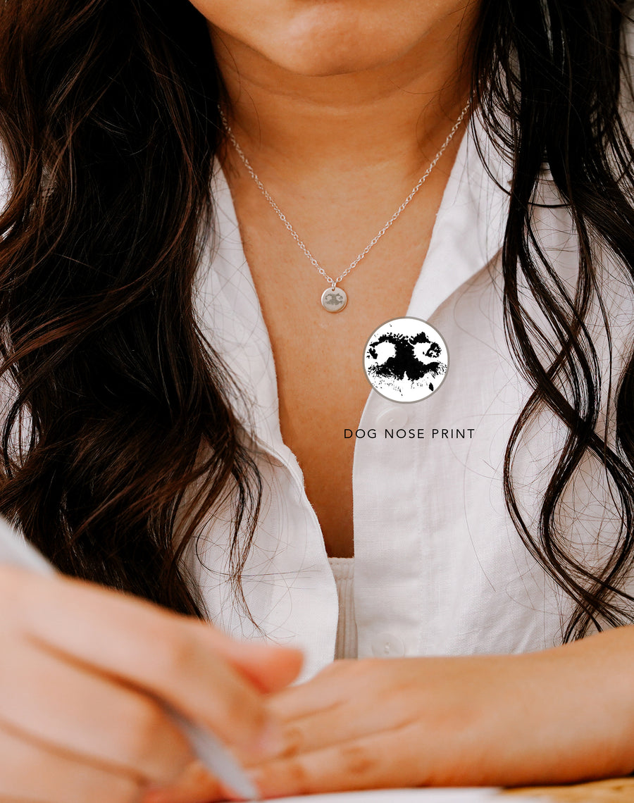 Personalized Dog Nose Necklace • Nose Imprint Jewelry.