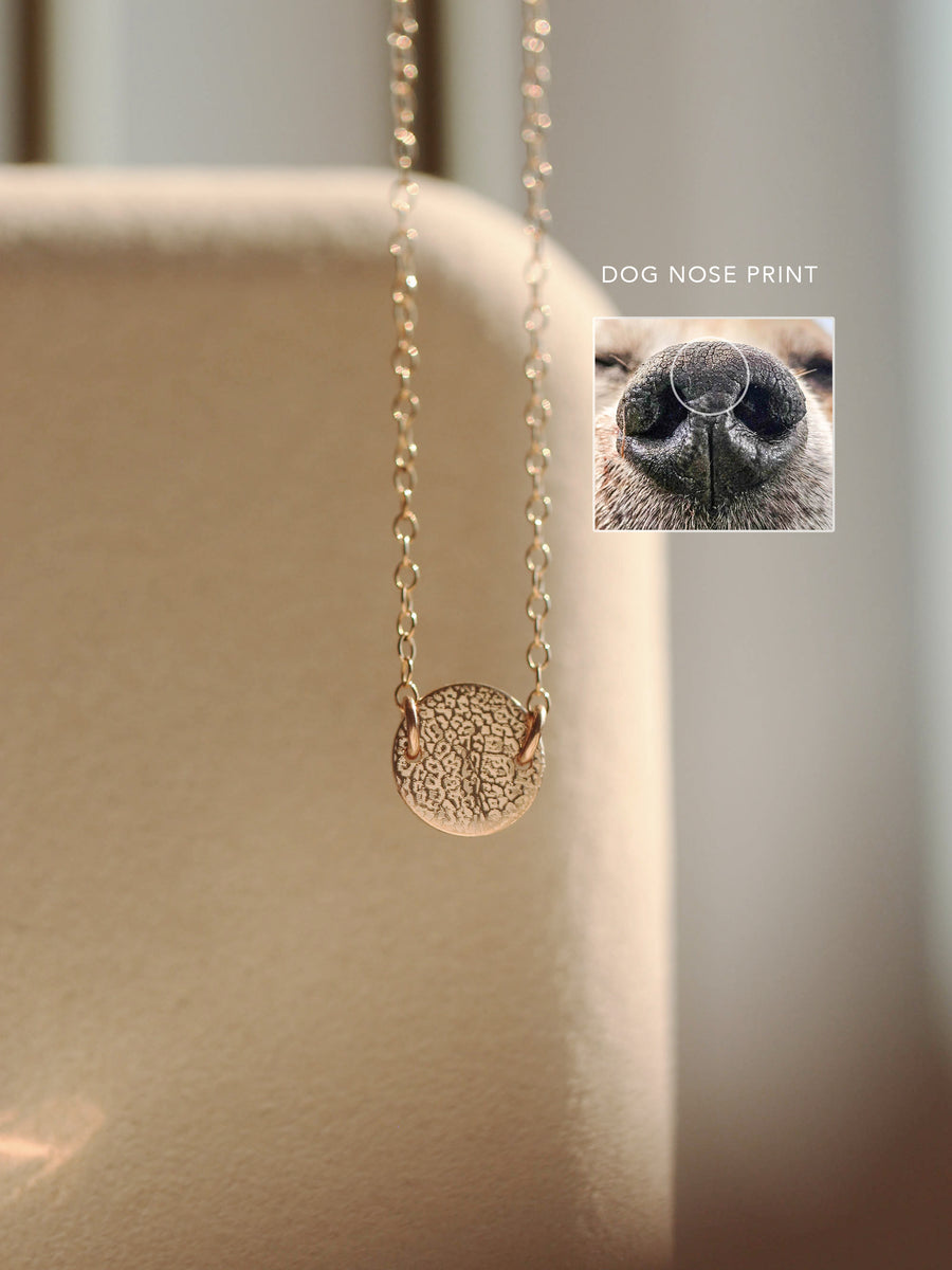 Dog Nose Print Charm Necklace: Pet Memorial Keepsakes.