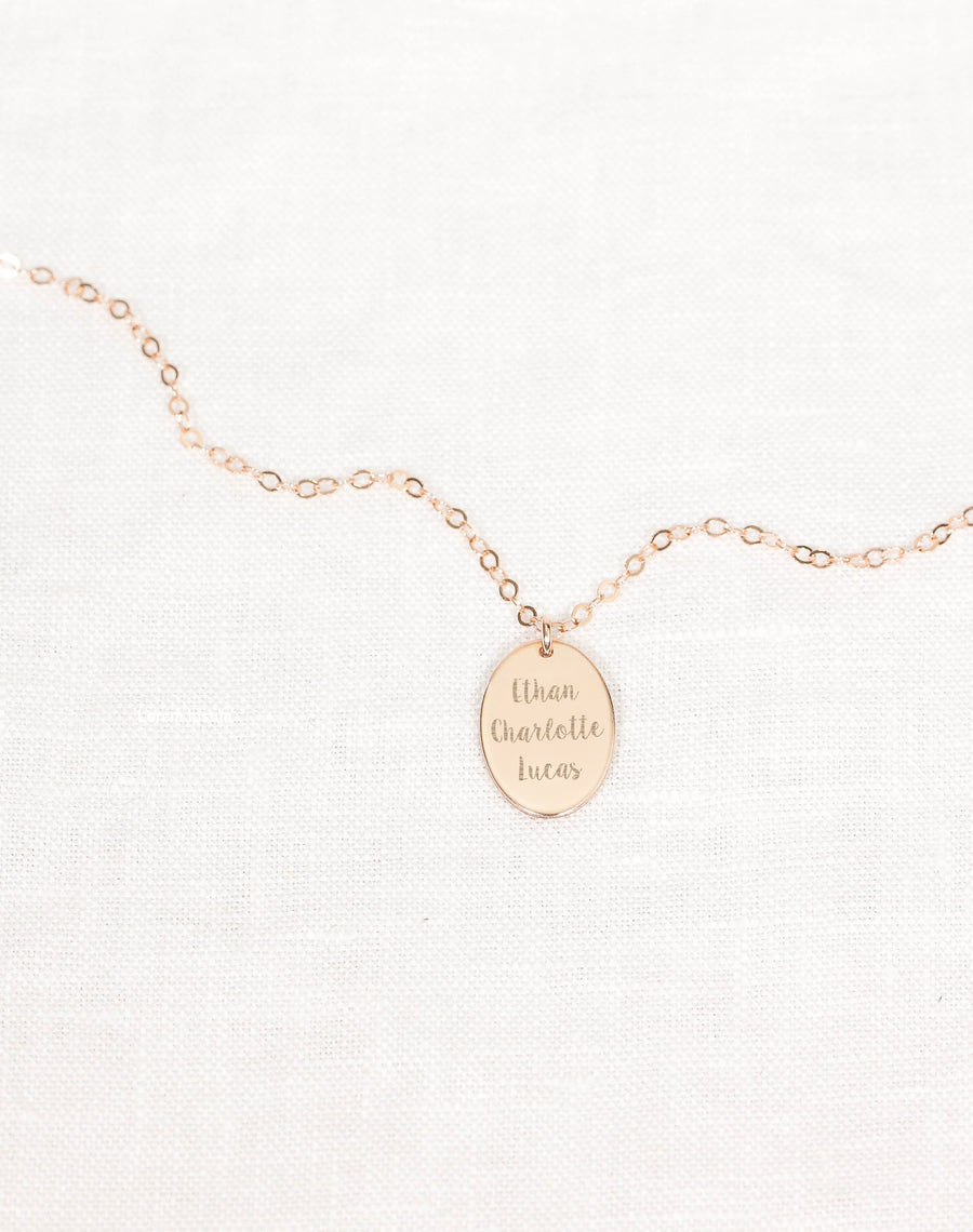 Oval Kids' Names Necklace for Mom