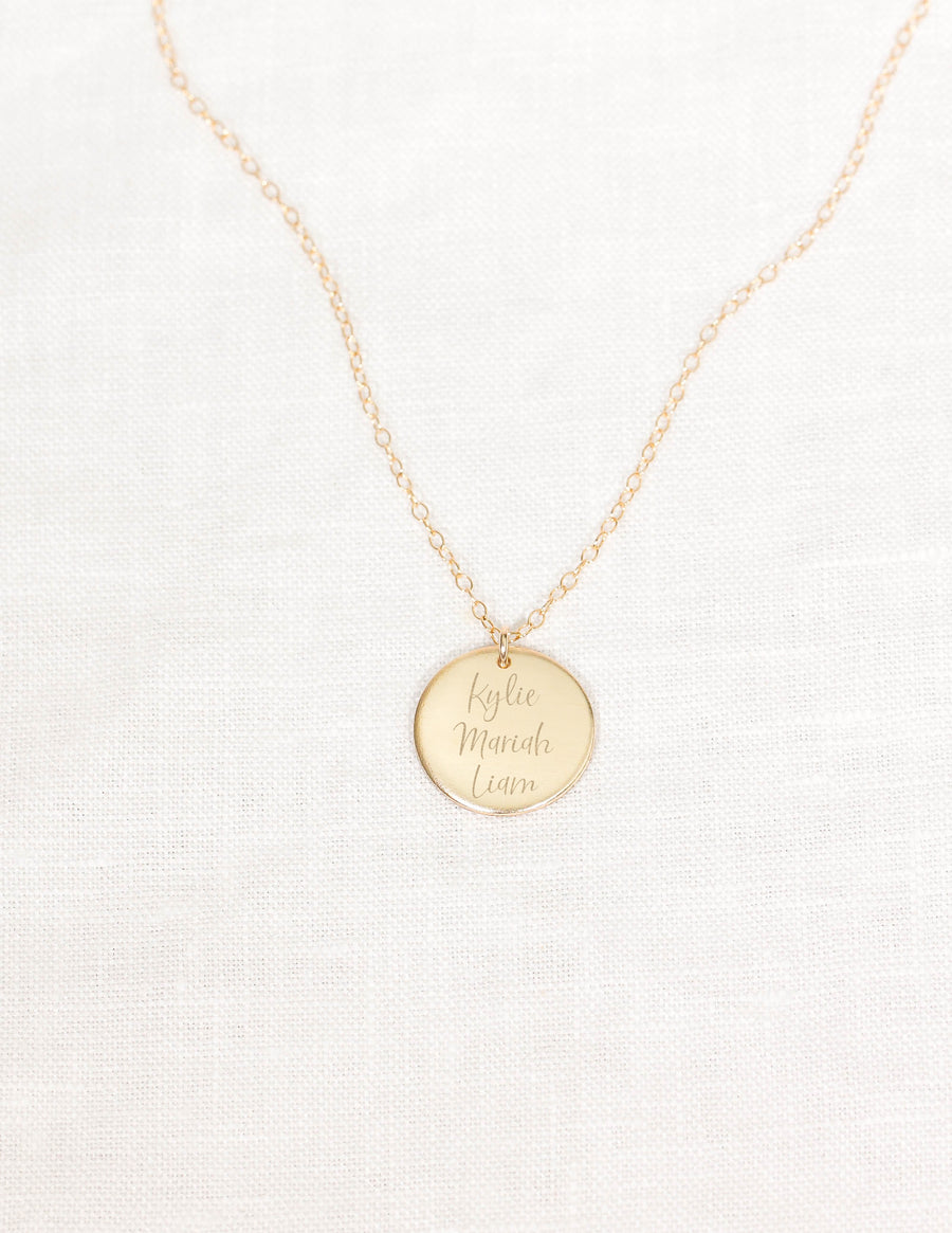 Kids' Names Disc Necklace • Gifts for Mom