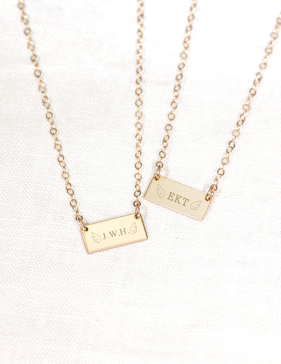 Personalized Memorial Bar Necklace