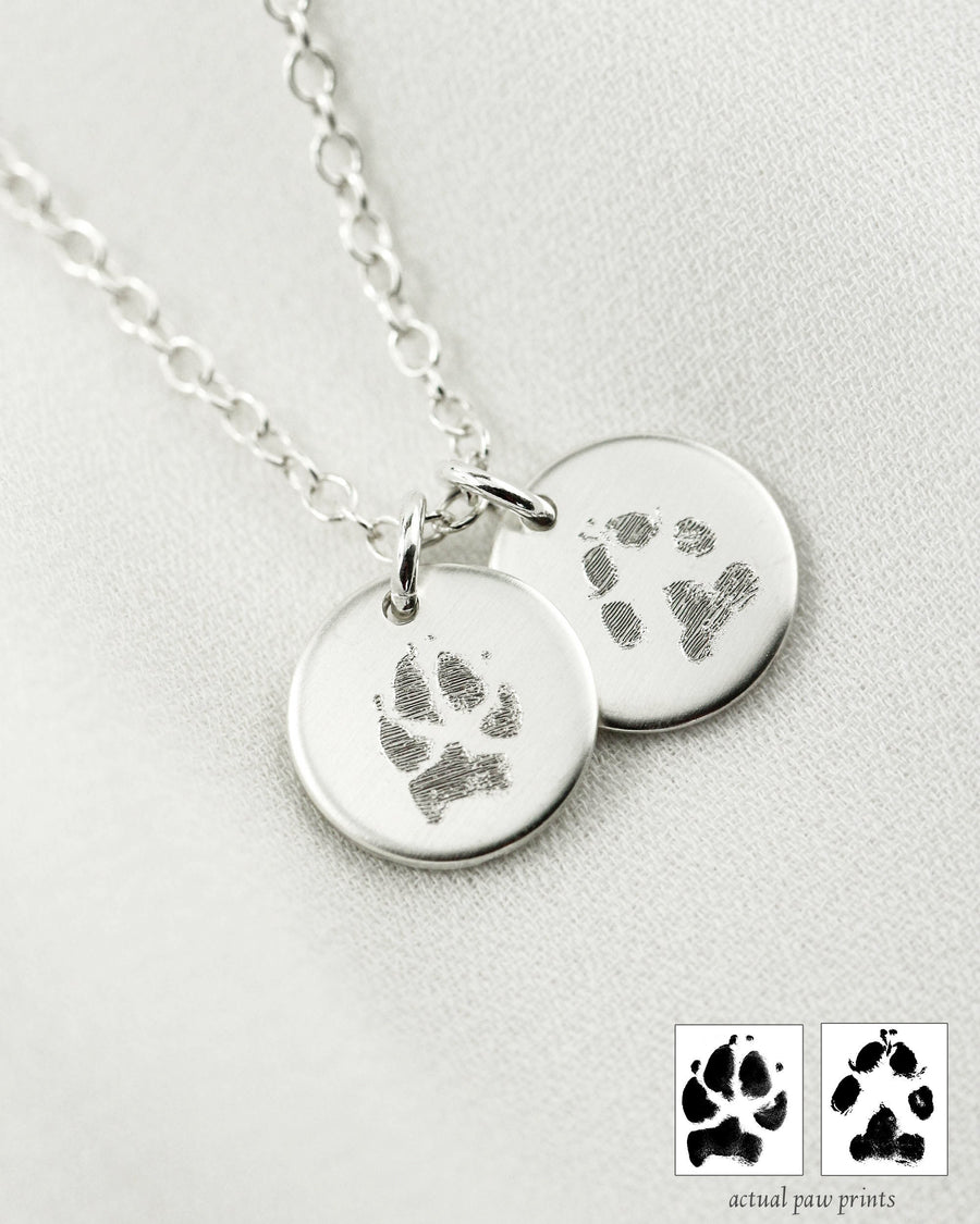 Custom Paw Print Necklace • Your Pet's Actual Paw Print • Pet Loss Jewelry • Cat or Dog Paw Print • Pet Memorial Jewelry • Sympathy Gifts