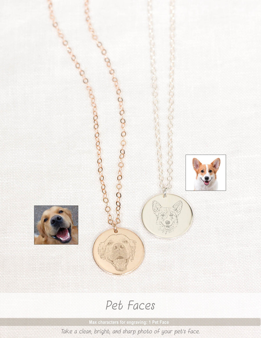 Custom Pet Portrait Necklace • Pet Face Necklace • Realistic Pet Portrait