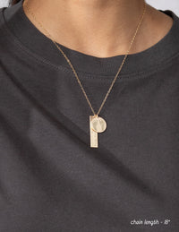 Actual Footprint Disc Birth Stats Bar Necklace My Millie Jewelry