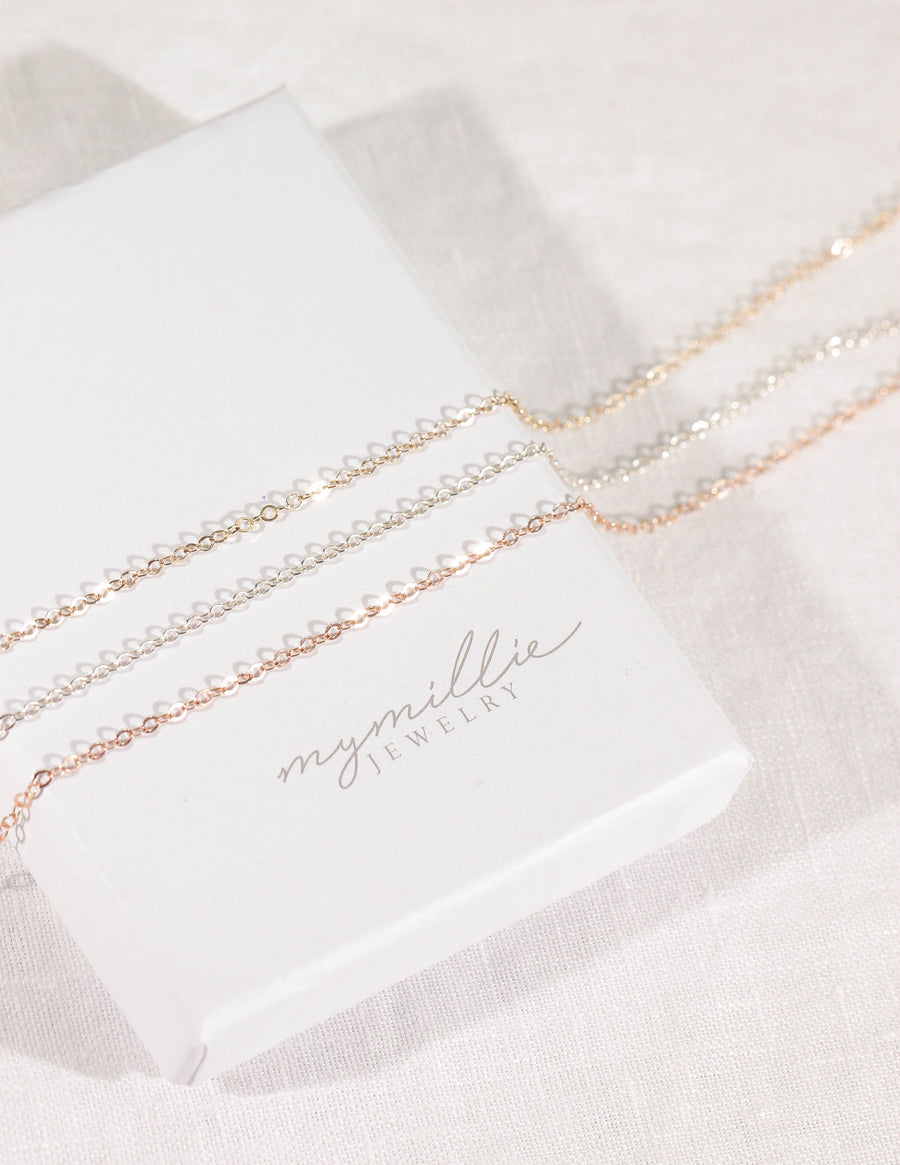 Dainty Chain Necklace • Minimalistic Delicate Layering Chain • Finished Chain w/o Pendant • Sterling Silver, Rose, Gold Fill