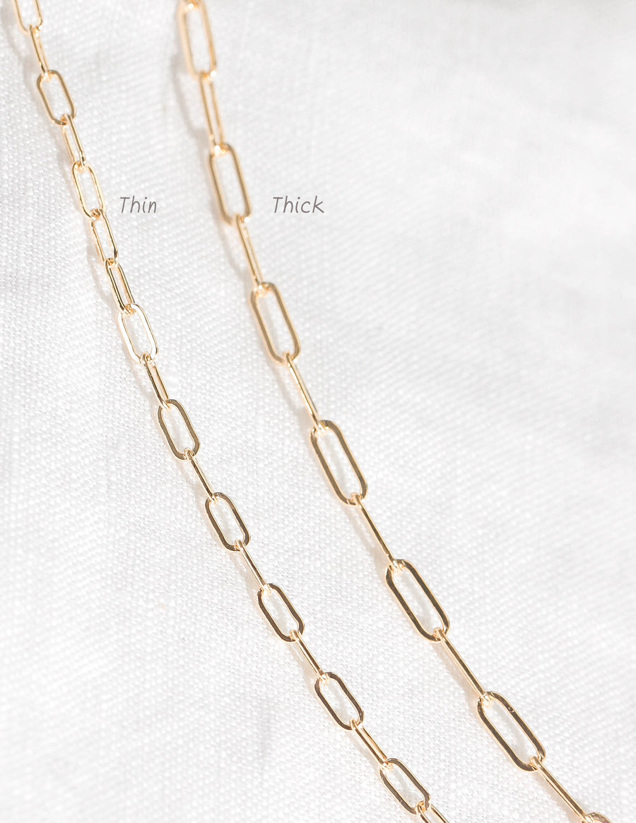 Paperclip Chain Necklace • Bold and Small Options Available • 14k Gold Fill or Sterling Silver